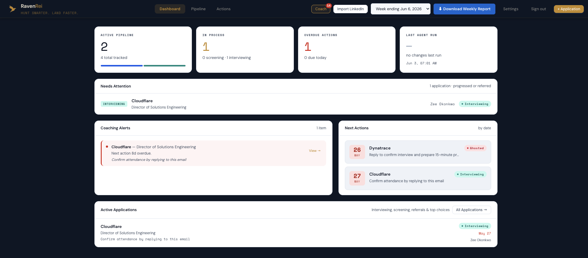 RavenRei dashboard